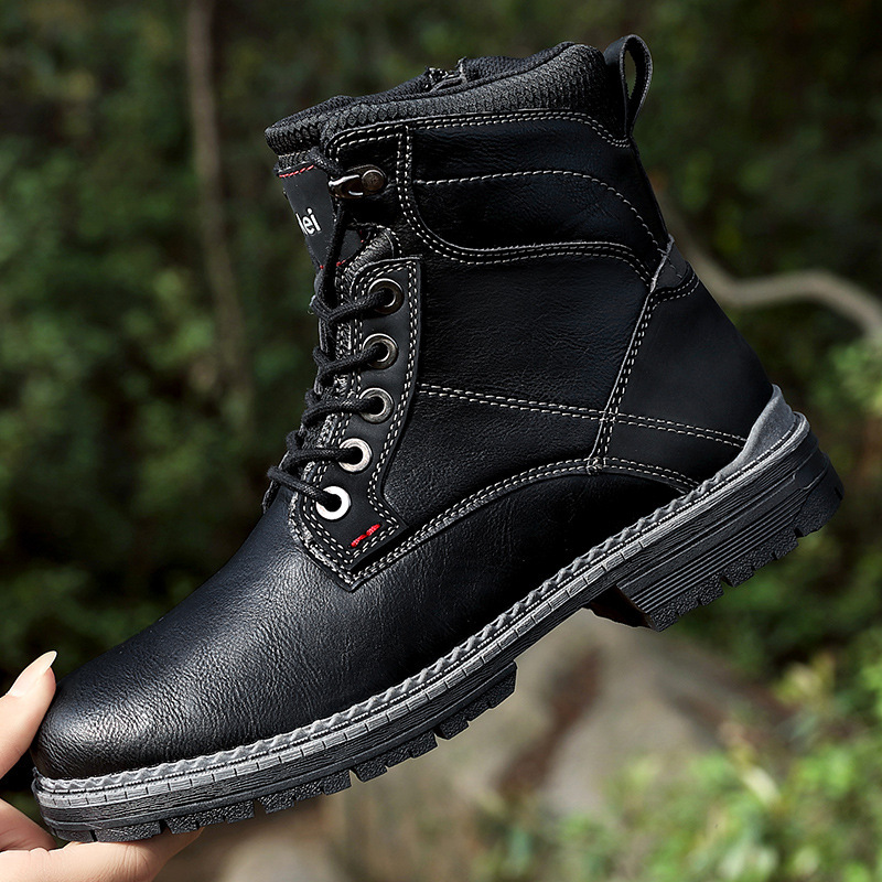 Personality Korean Male High-Top Tooling Boots Outdoor Shoes