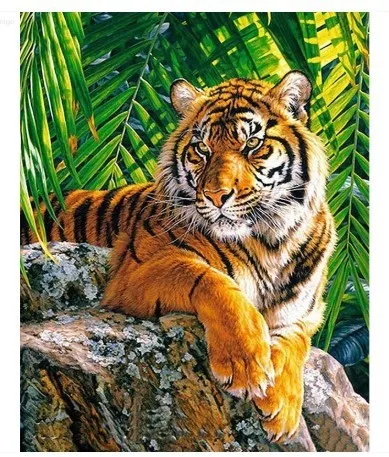 Full Diamond King Of The Forest Tiger Living Room Decoration Painting 60X80Cm - Shop at LoveMi