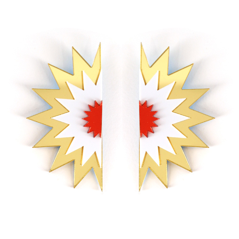 Lightning Acrylic Earrings Earrings Exaggerated Earrings