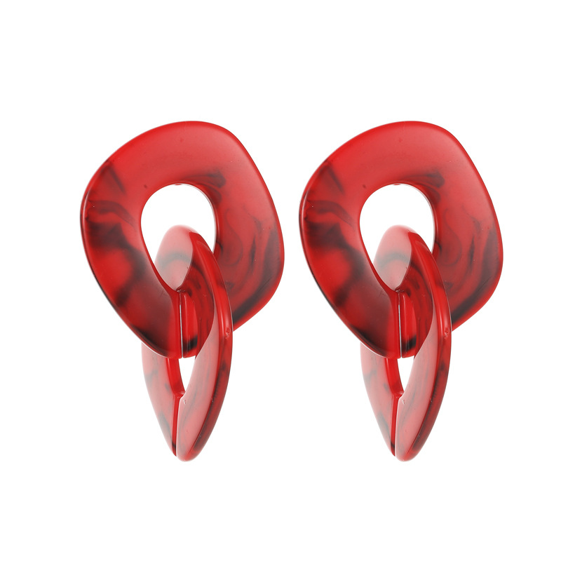 Retro Irregular Hit Color Stud Earrings Geometric Exaggerated Earrings