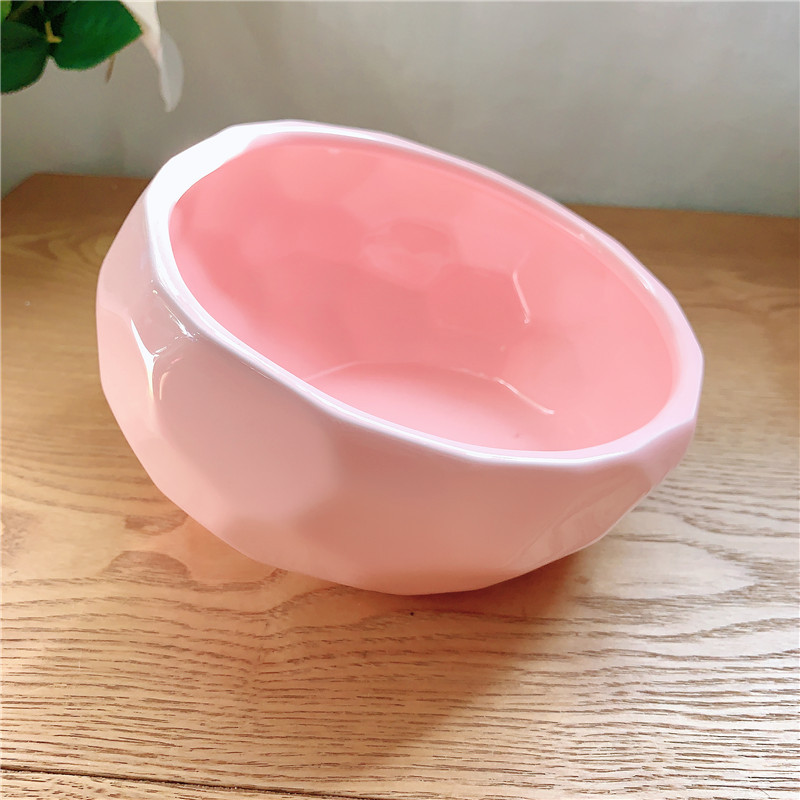Cat And Dog Rice Bowl Water Bowl Teddy Large Capacity Oblique Mouth Rice Bowl