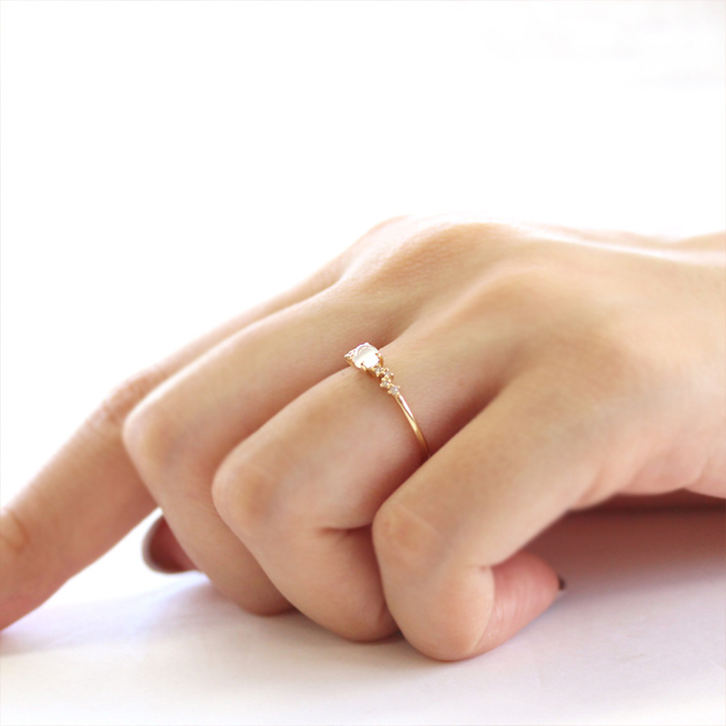 Vintage Blue Moonlight Gemstone 925 Silver Cubic Zirconia Ring