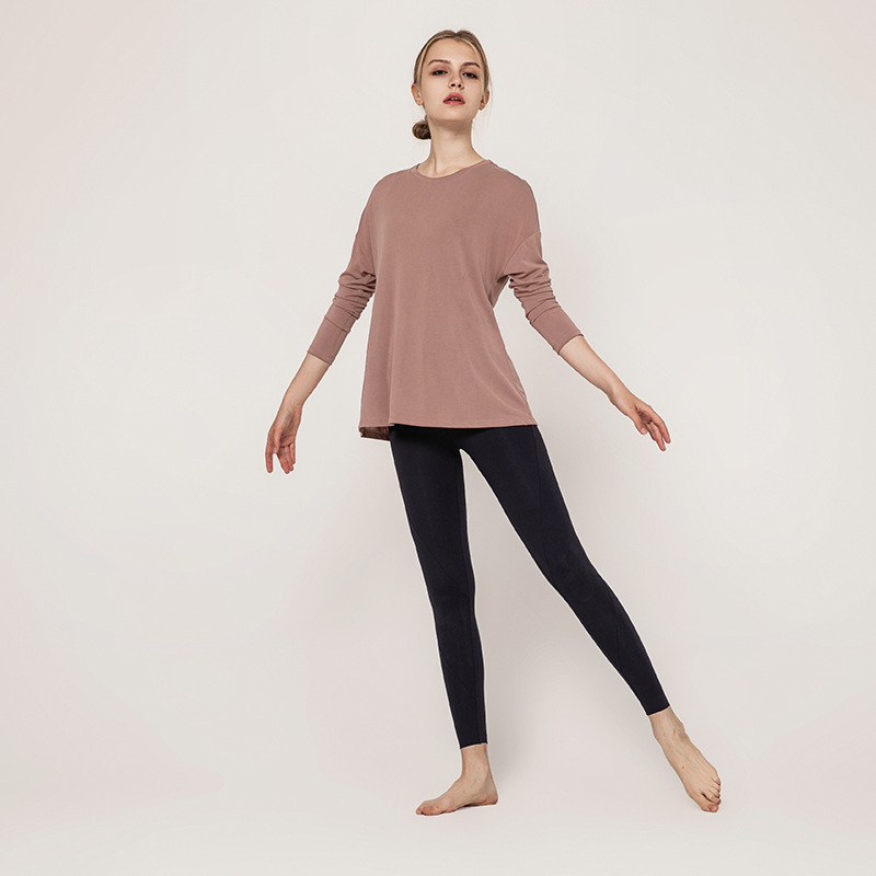 European And American Loose Yoga Clothes Long Sleeve T-Shirt