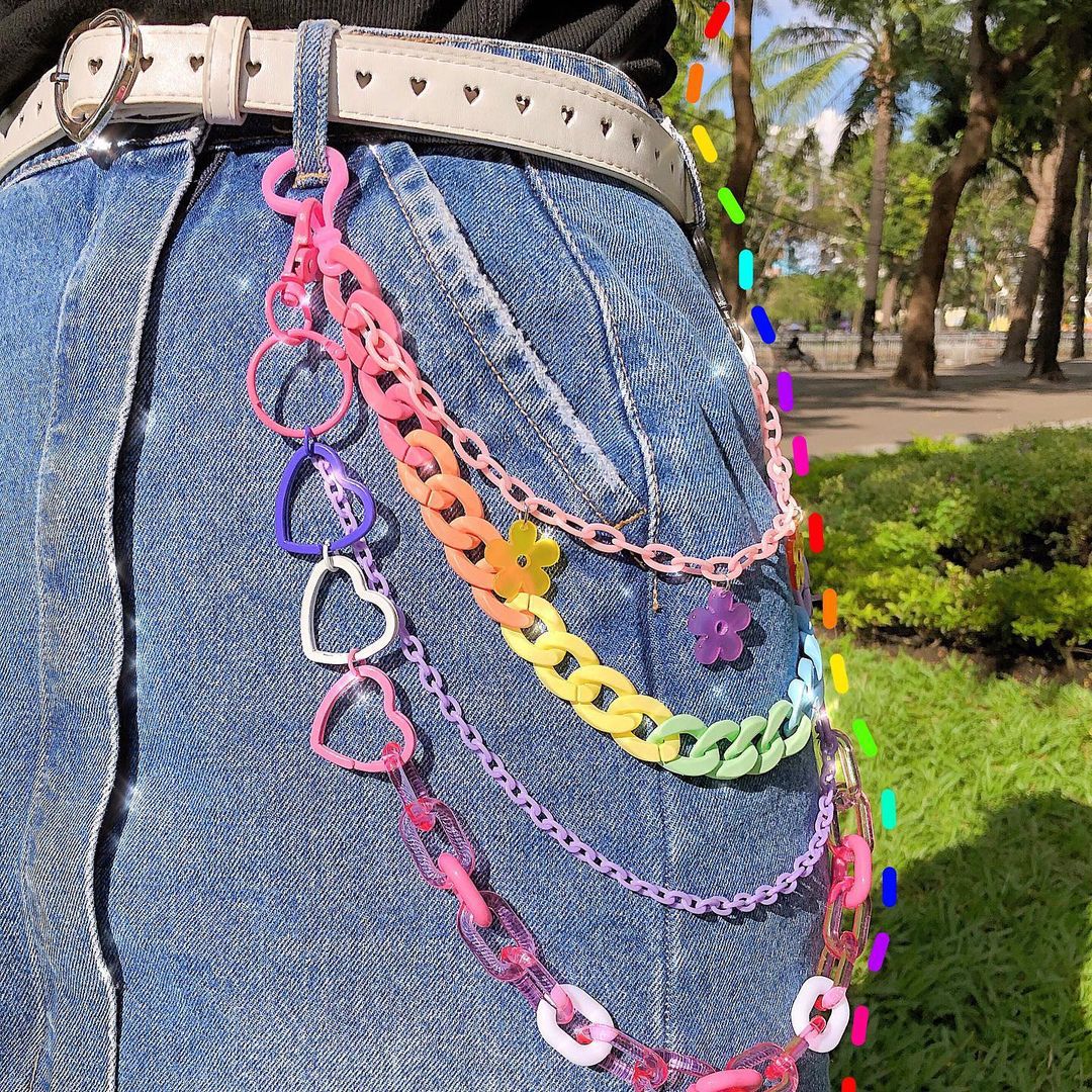 Title 2, Regenbooghars Lanyard Afneembare broekketting i...