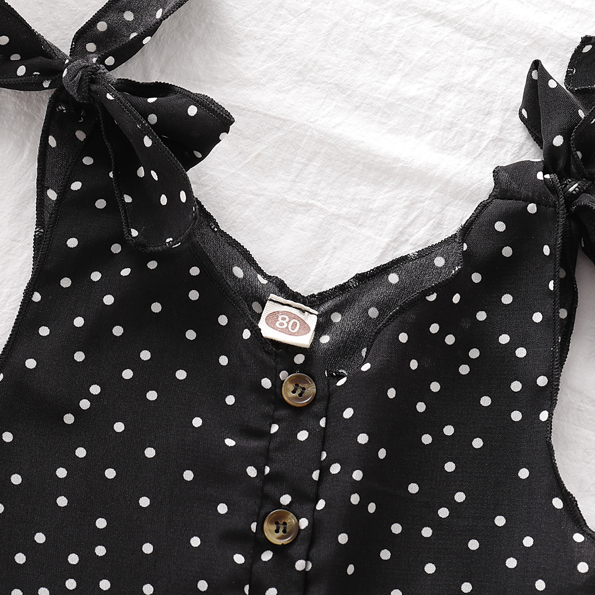 Girls Sling Chiffon Polka Dot Jumpsuit