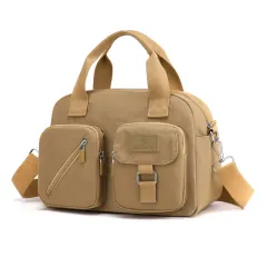 Fashion Portable Nylon Fabric Crossbody Handbag - Khaki - View 1
