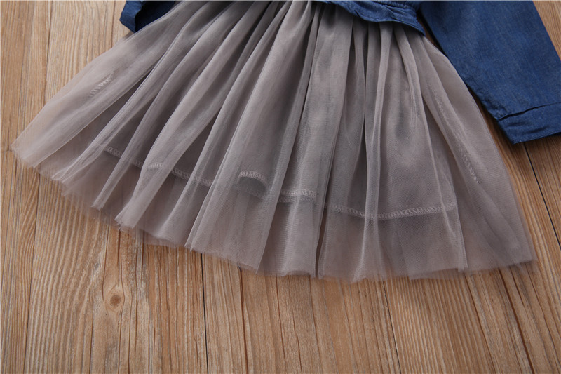 Korean Style Cotton Western Girl Denim Princess Dress