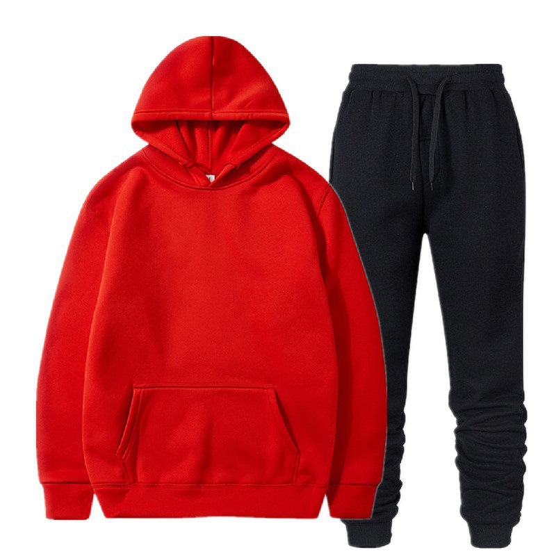 Plus fleece running sweatshirt sports suit