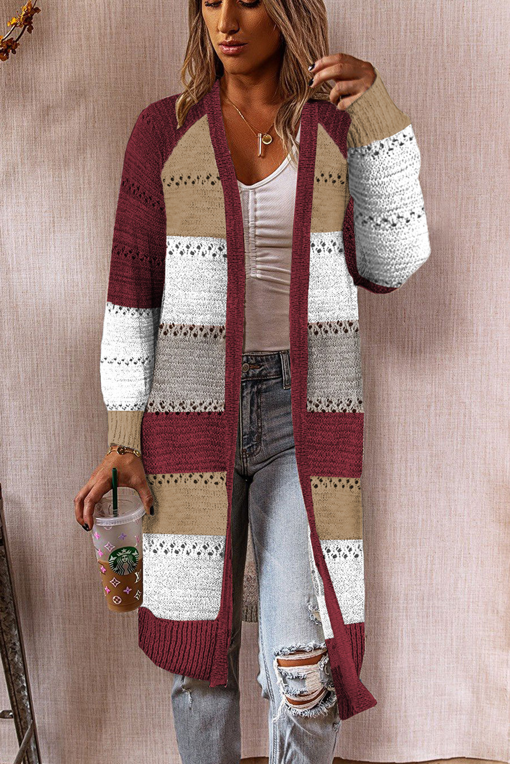 Women's Polyester Cardigan Sweater