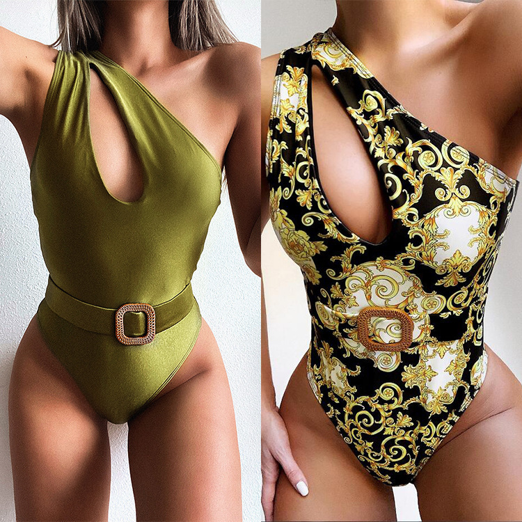 Hollow One-shoulder Bikini One-piece Swimsuit - Image 2