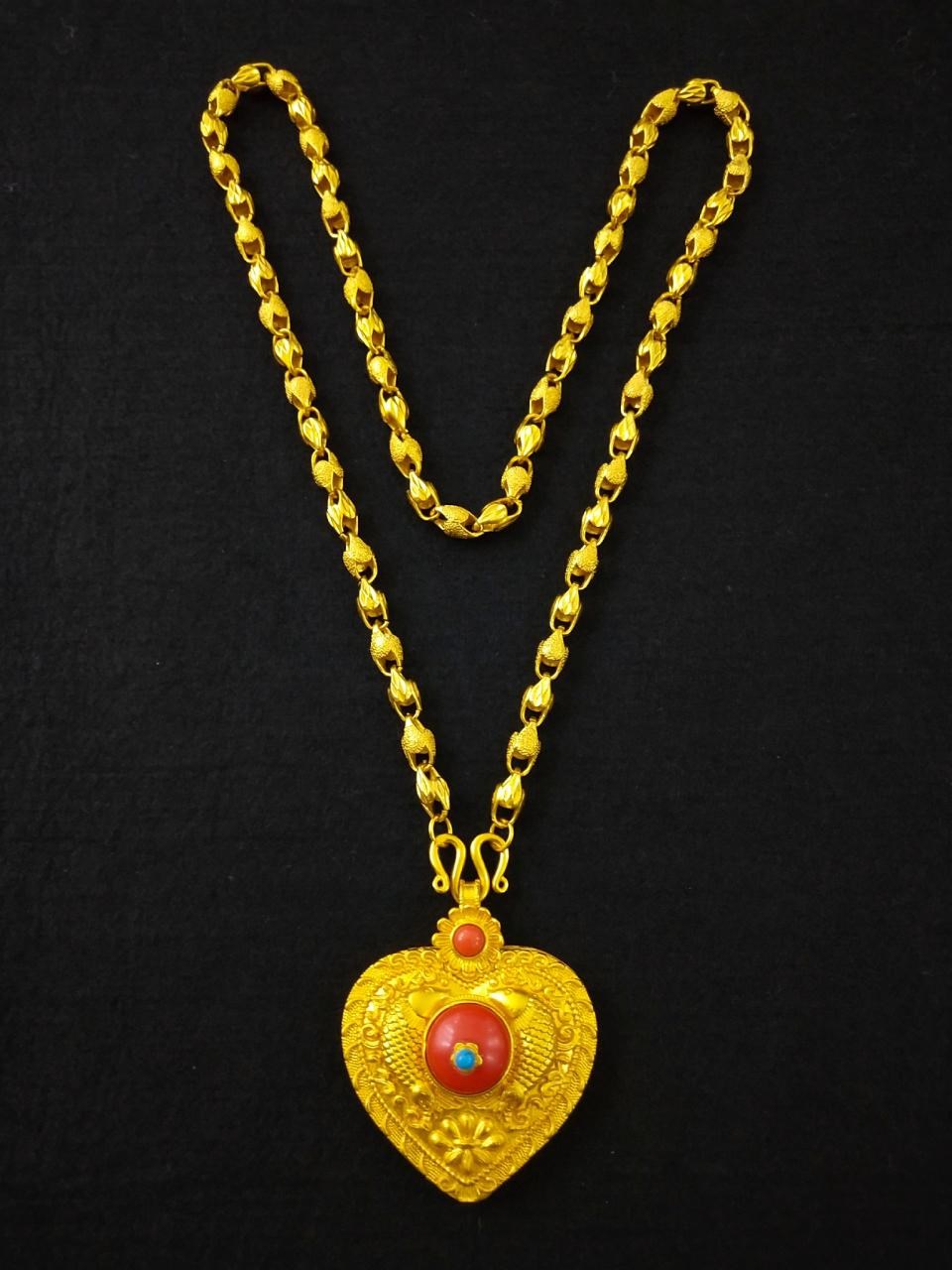 Love Gold Necklace Does Not Fade Ethnic Style Tibetan Accessories