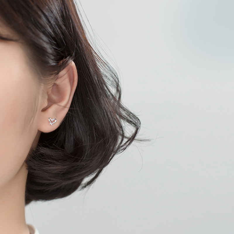 Simple Trendy Personality Fashion Cute Peach Heart Earrings