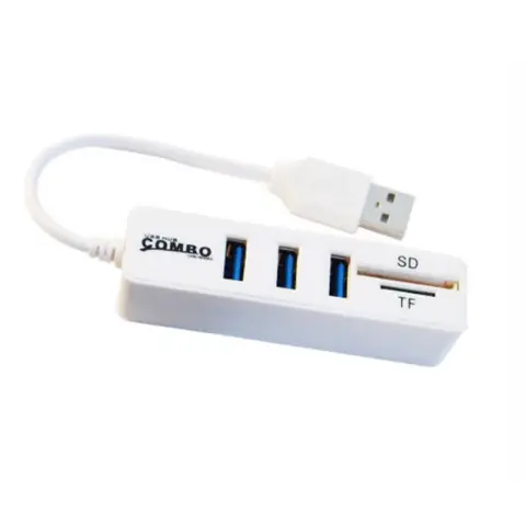 Multi-Function Card Reader HUB USB2.0 Hub Extension Splitter