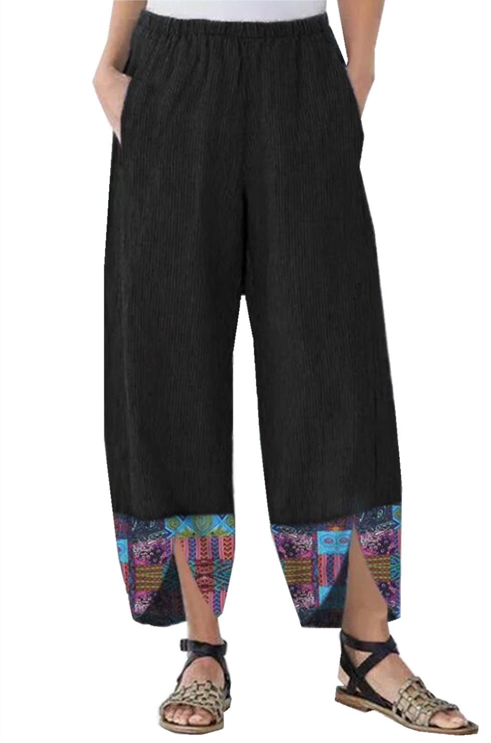 Title 6, Dames Losse Casual Broek met Print en Stiksel, ...