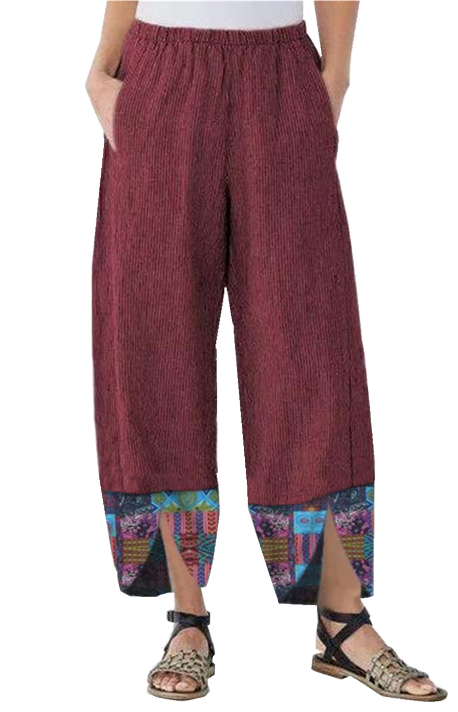 Title 4, Dames Losse Casual Broek met Print en Stiksel, ...