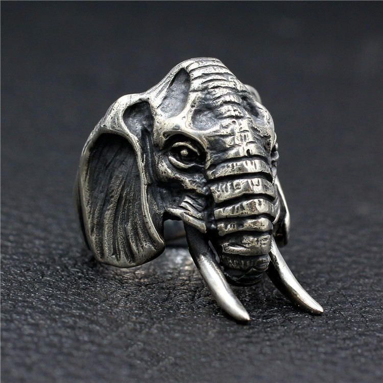 Vintage Personality 925 Sterling Silver Elephant Ring