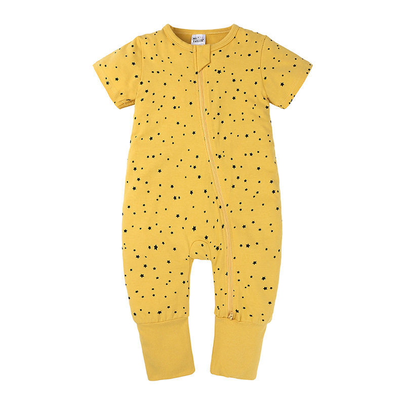 Summer Short-Sleeved Cotton INS New Newborn Jumpsuit