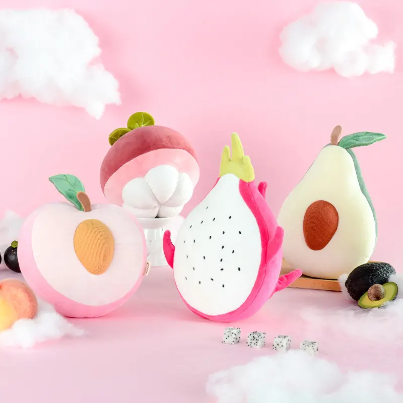 Plush Fruit Pillow Toys Creative Cushion Kawaii Peaches Stuffed