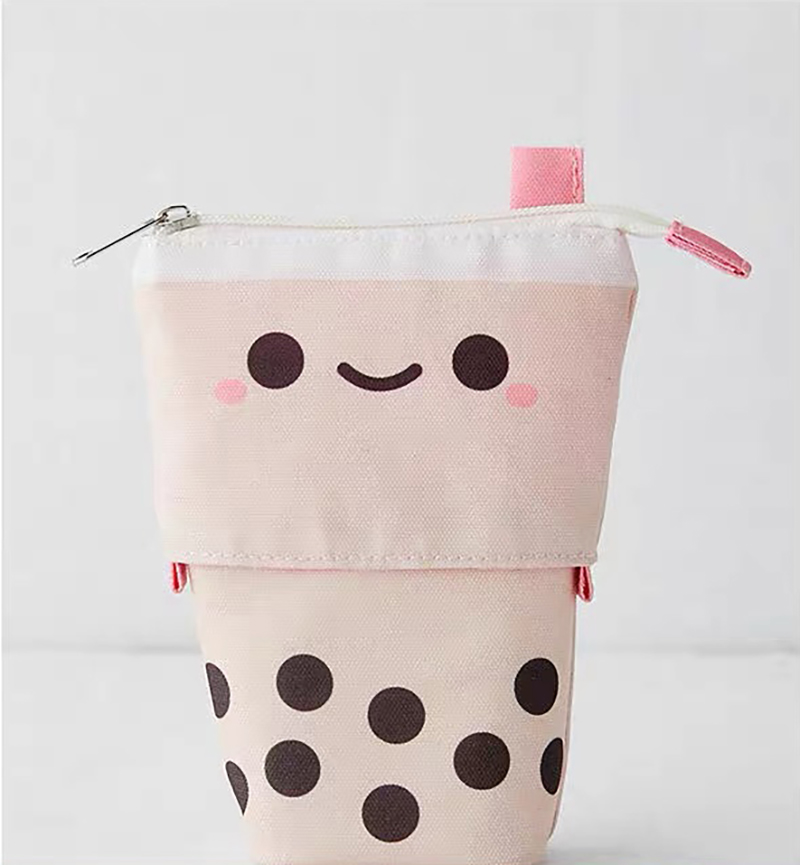 Lovely Creative Pearl Milk Tea Shape Pencil Case