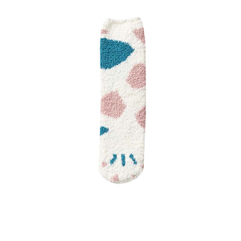 Title 4, Cute Thick Coral Fleece Female Cat Paw Socks