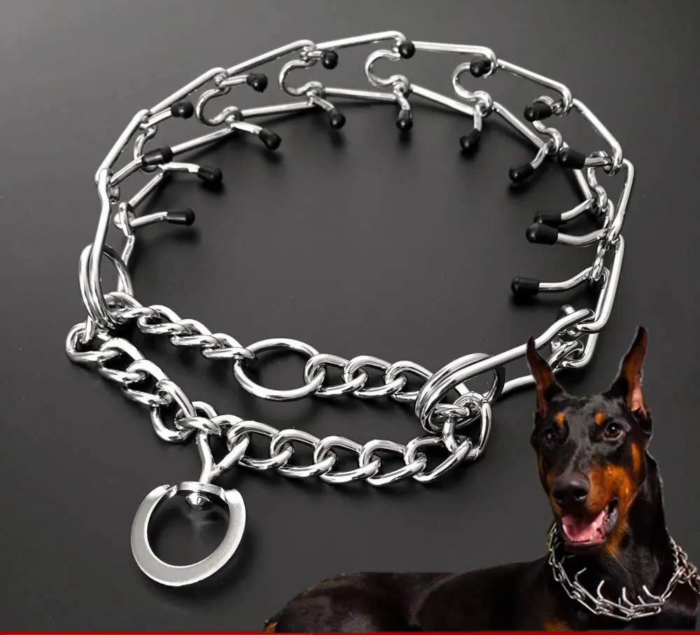 Chrome Plated Pinch Dog Collar Proong Dogs Training Choke