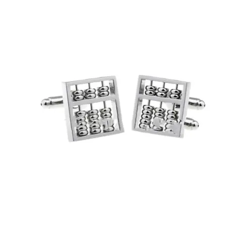 Miniature Abacus Cufflinks Movable Beads 3D