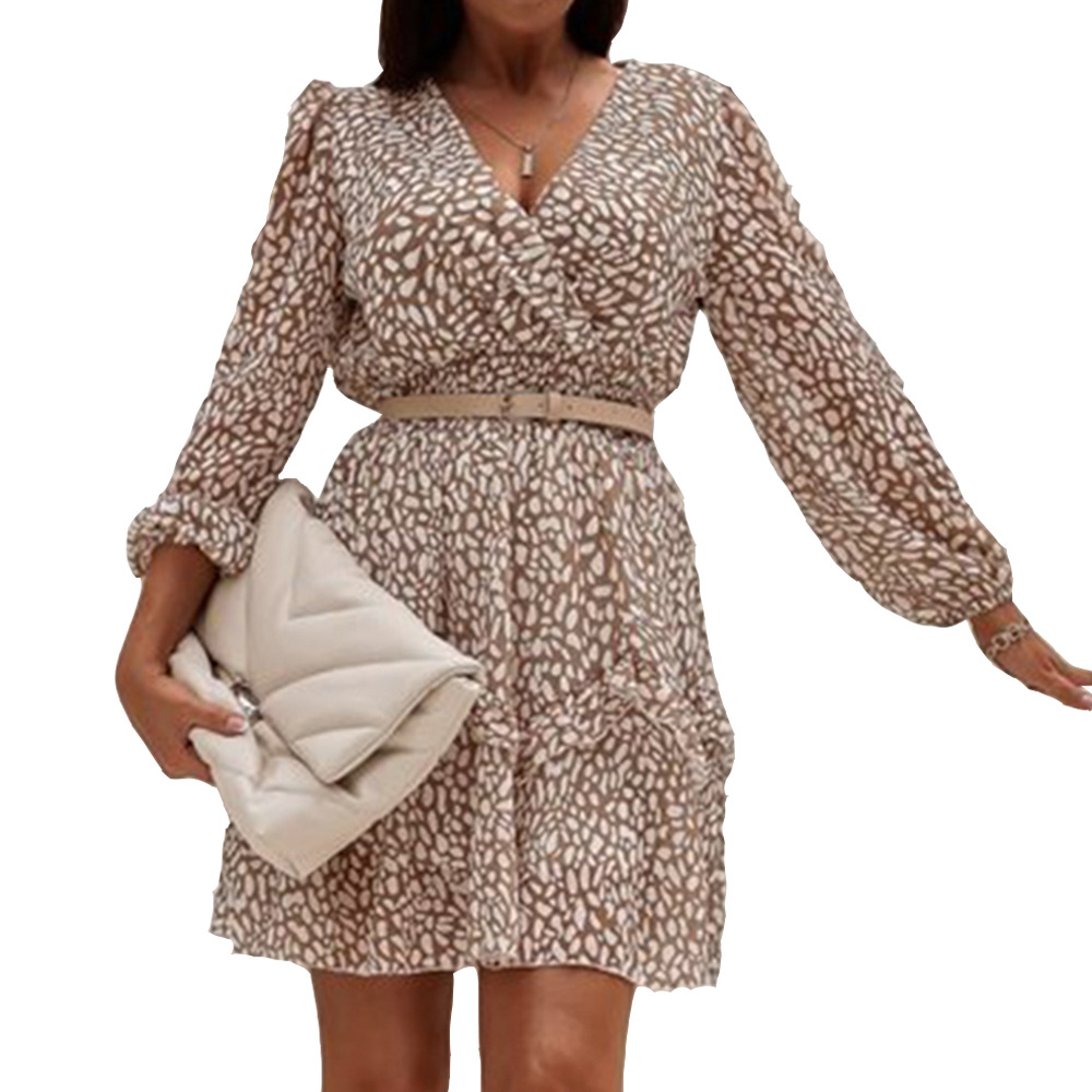 Net Red Ins Wind Sexy Temperament V-Neck Waist Dress