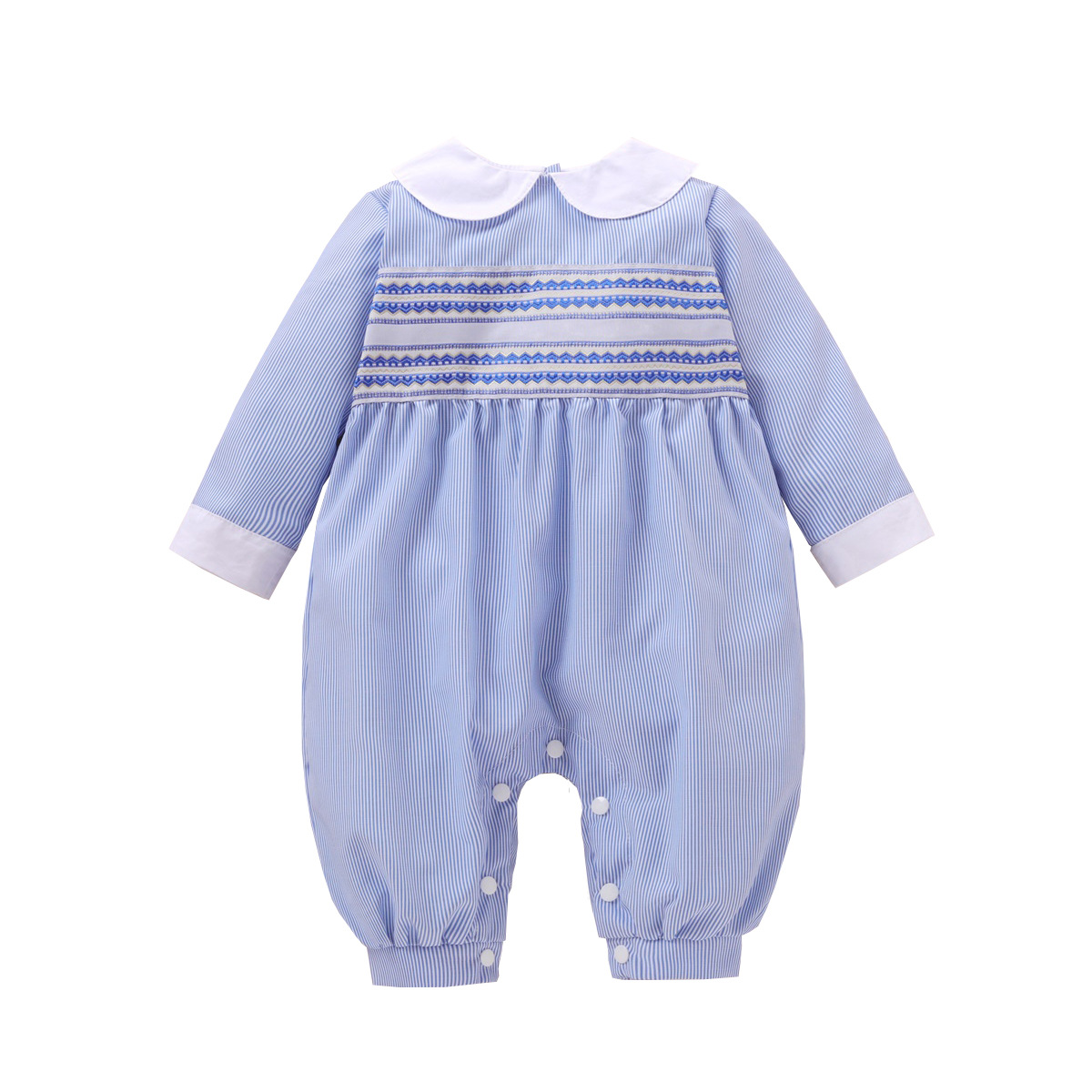 Male And Female Baby Striped Long-sleeved Trousers Jumpsuit