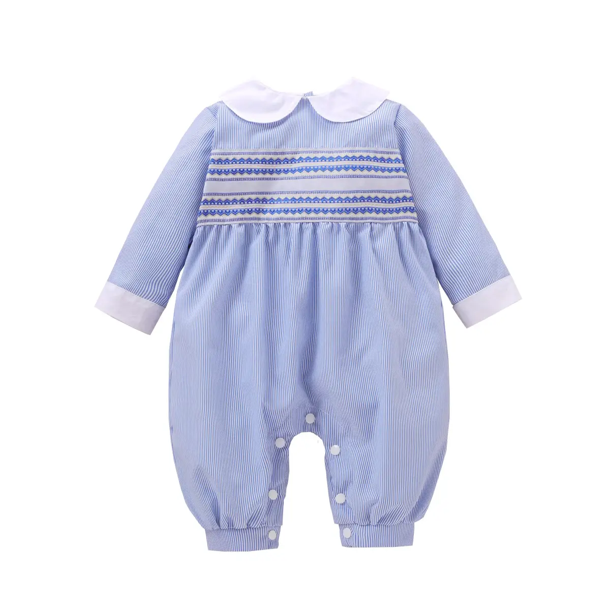 Male And Female Baby Striped Long-sleeved Trousers Jumpsuit