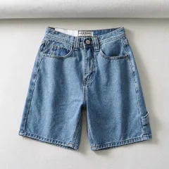 High Waist pant, Fashionable Tooling, Denim Pants - Denim Blue - View 1