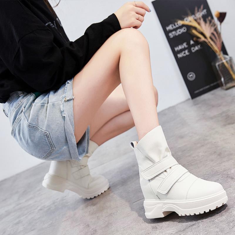 New Inner Heightening Snow Boots Women's Shoes All-Match Thick Soled Short Boots