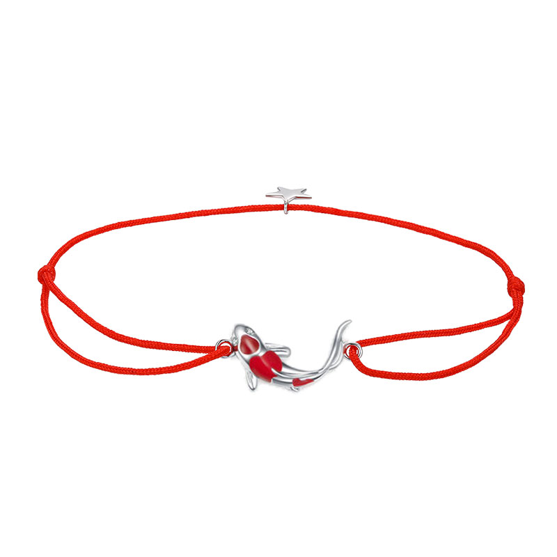 Sterling Silver S925 Zodiac Year Red String White Gold Plated Bracelet