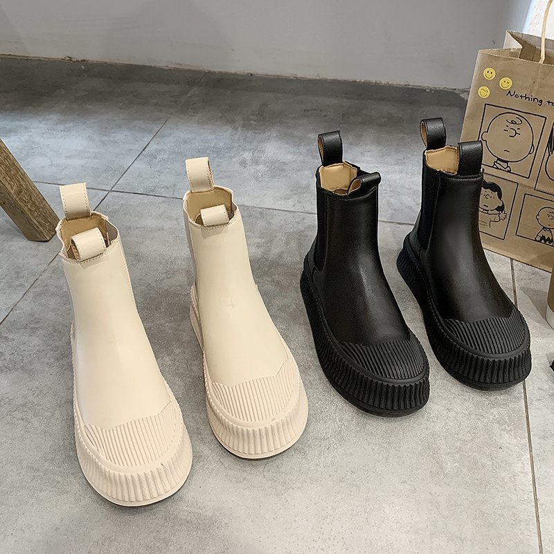 Round Head Set Foot Casual Martin Boots Soft Soles For Women