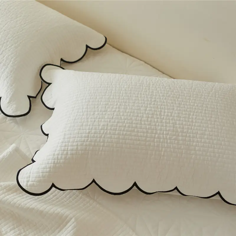 Double-Sided Pure Cotton Side Bed Cover White Polka Dot Fairy Quilted Thick Bed Sheet