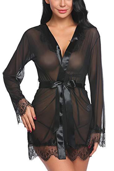 European and American high end bandage pajamas set see through sexy pajamas Black - Shop at LoveMi