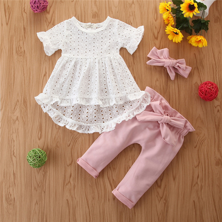 Girls Suit HollowIrregular Top  Trousers