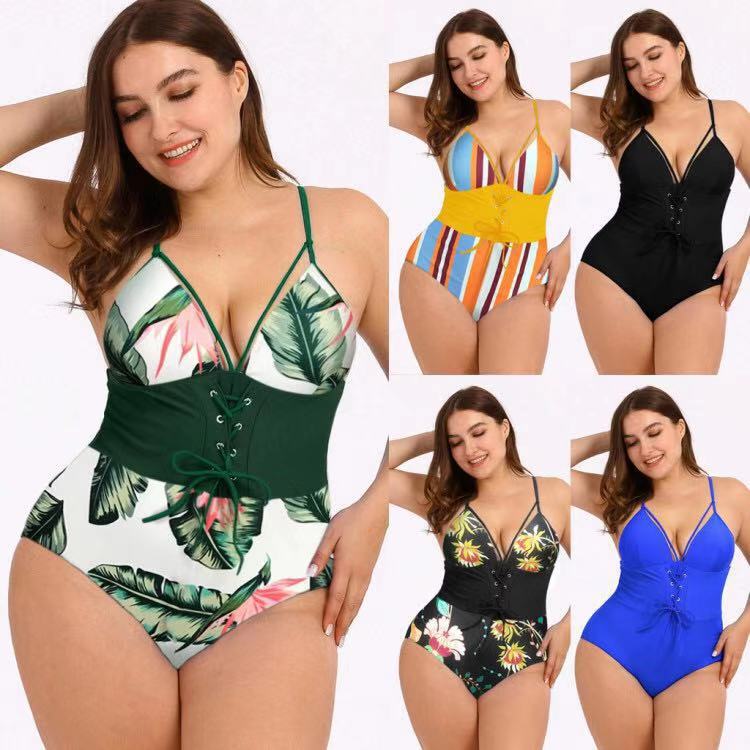 Title 2, Biquíni plus size feminino com estampa de buquê...