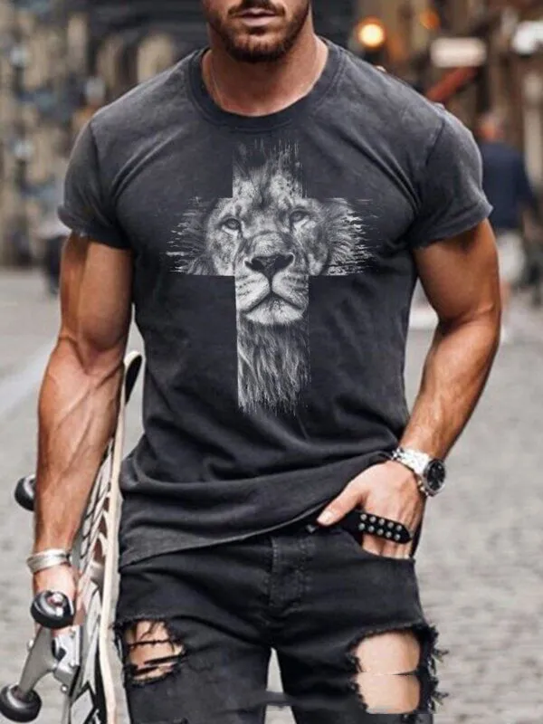 Casual Men's  European And American Digital Printing Top