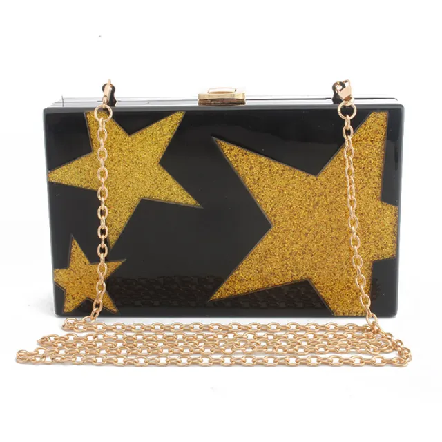 New Five pointed Star Evening Bag Ladies Clutch Black - Shop at LoveMi