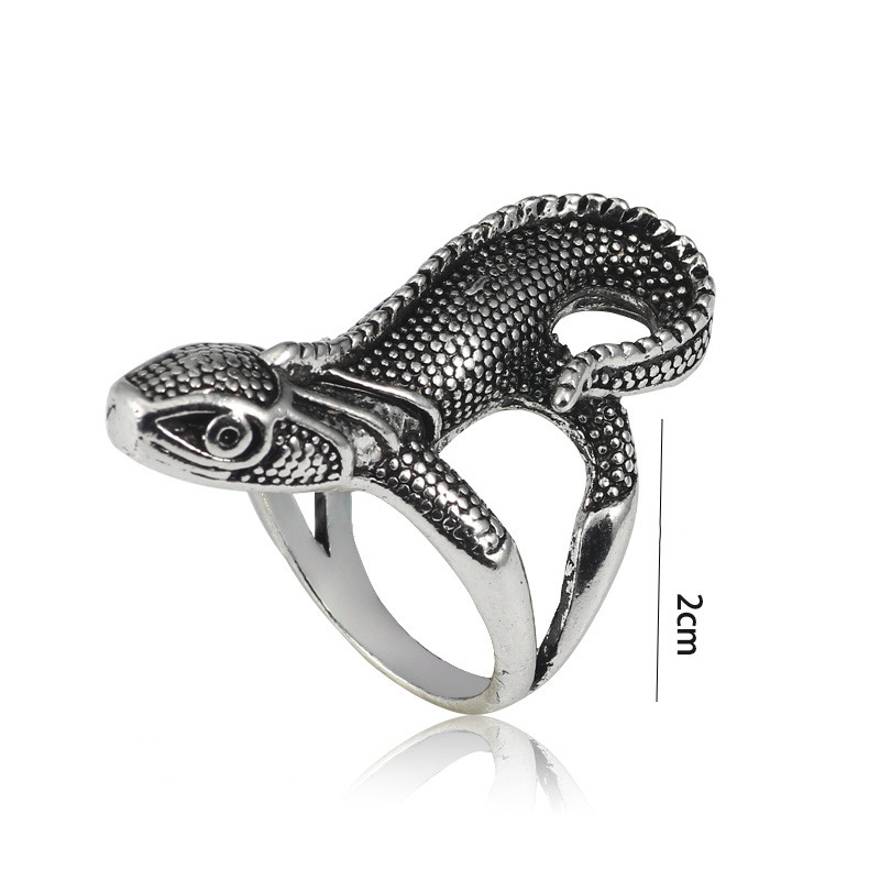 Creative Retro Simulation Lizard Exaggerated Titanium Steel Ring