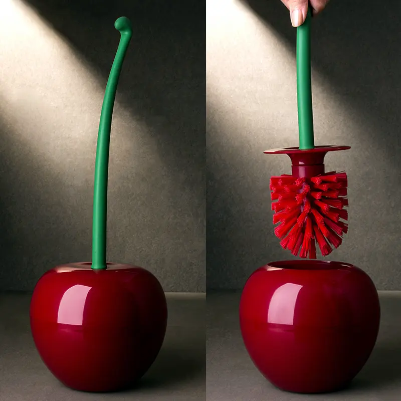 Long Handle Soft Hair Household Toilet Brush Cherry Daily