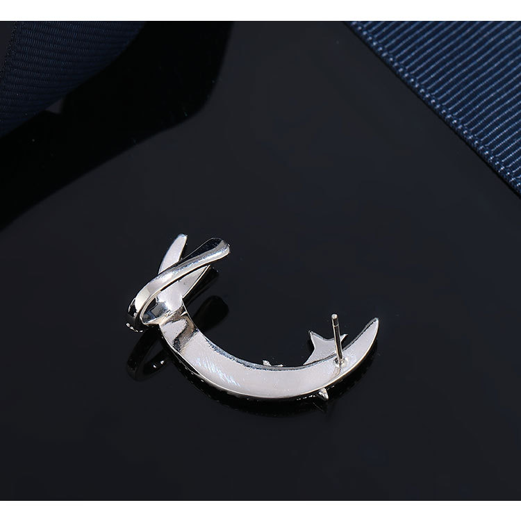 Stars And Moon Full Diamond Earrings Type Ear Bone Clip