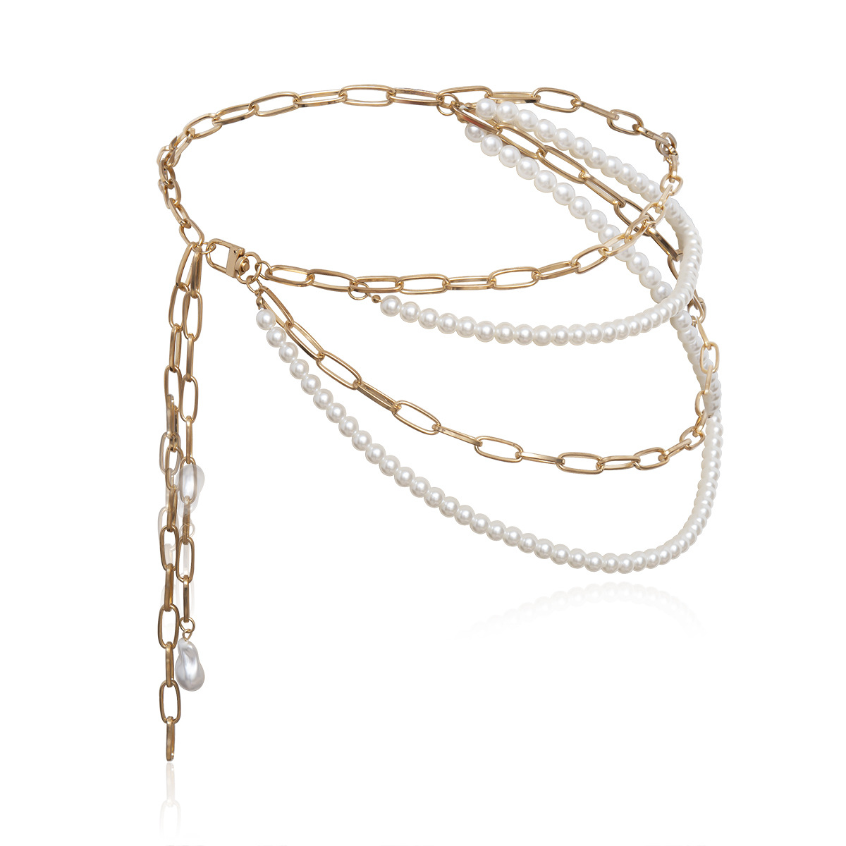 Temperament Multilayer Pearl Chain Tassel Waist Chain Woman