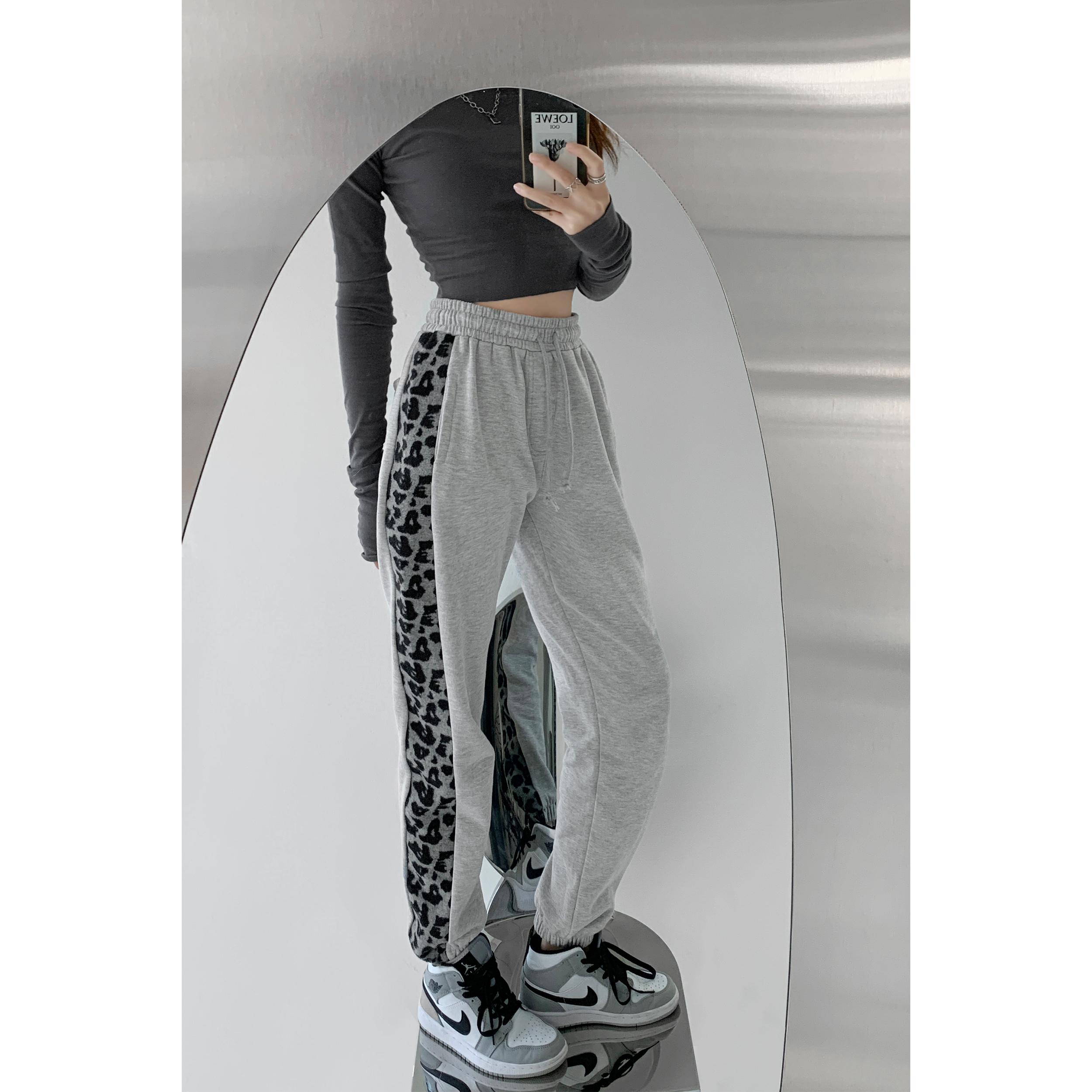 Title 4, Leopard Print Track Pants With Elasticated Wais...