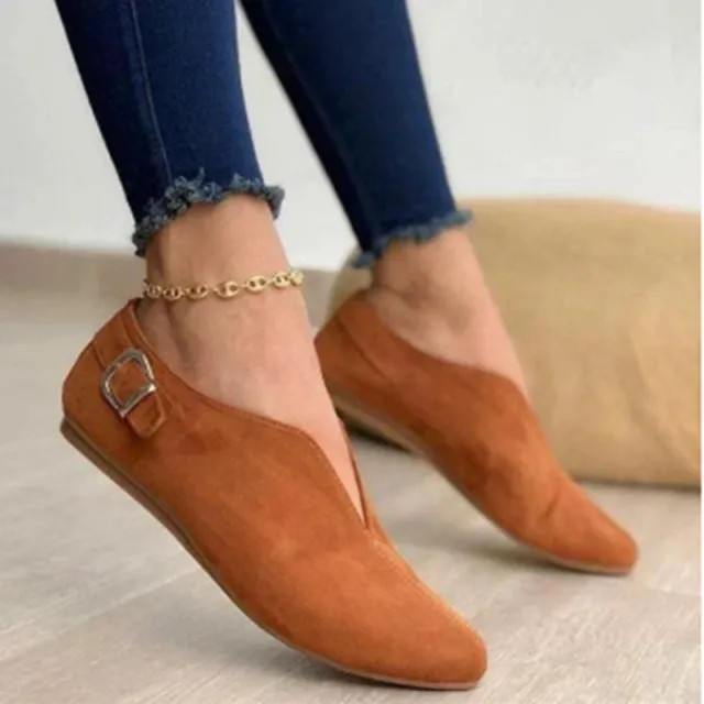 Women's Shoes Ankle Boots Pointed Toe Flat Casual Shoes Brown - Shop at LoveMi