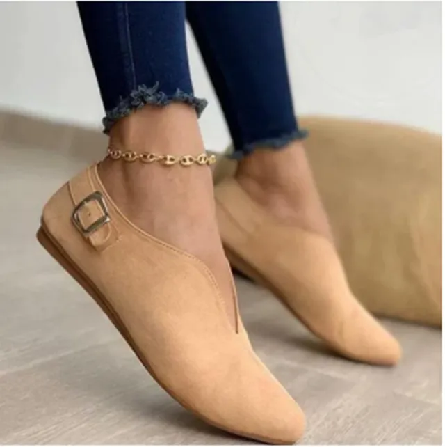 Women's Shoes Ankle Boots Pointed Toe Flat Casual Shoes Apricot - Shop at LoveMi
