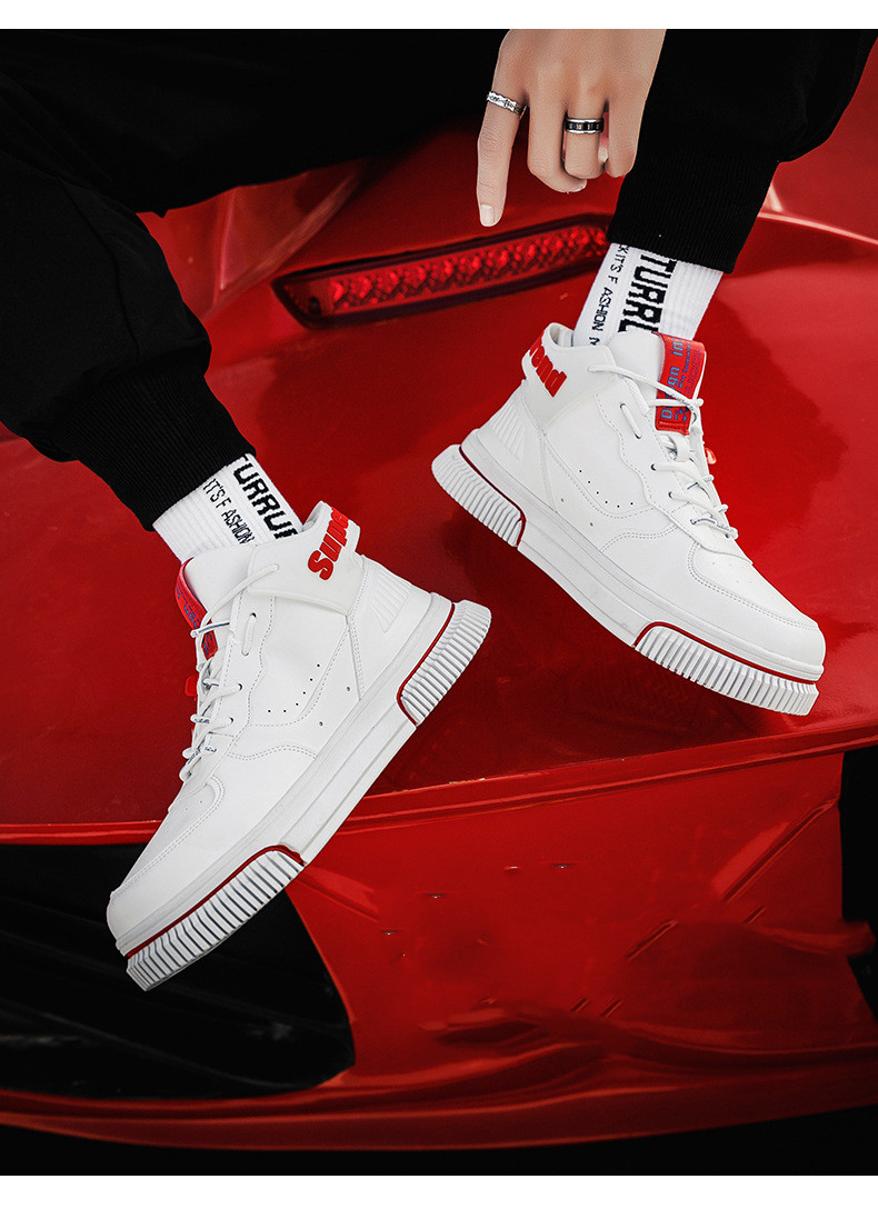 Title 7, Mens All-Match Casual White Sneakers Korean St...