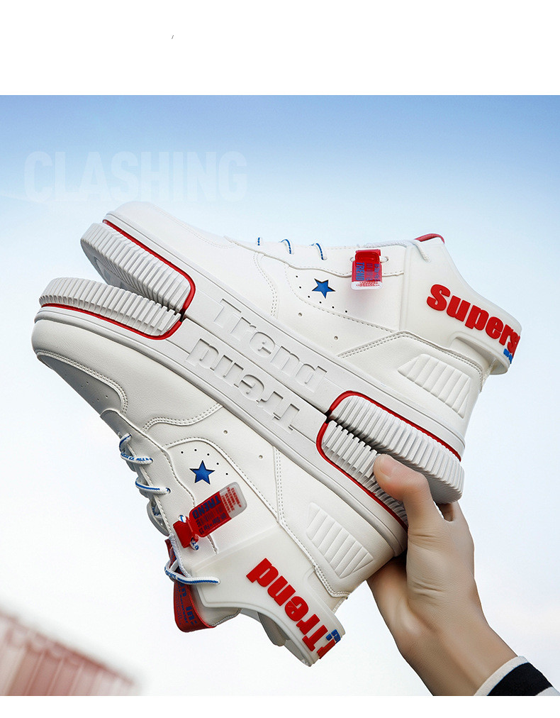 Title 2, Mens All-Match Casual White Sneakers Korean St...