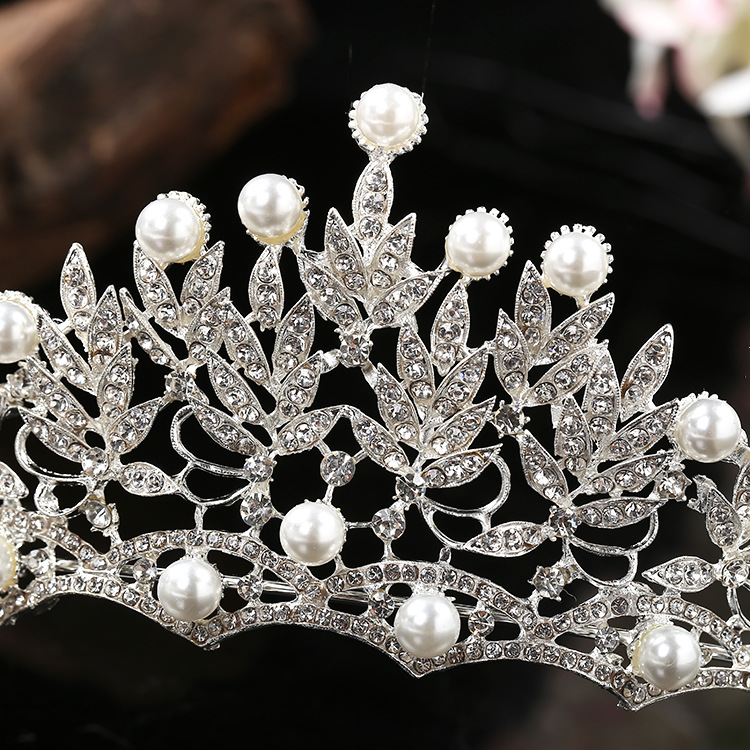 Highlight Pearl Crown Korean Rhinestone Bridal Headdress