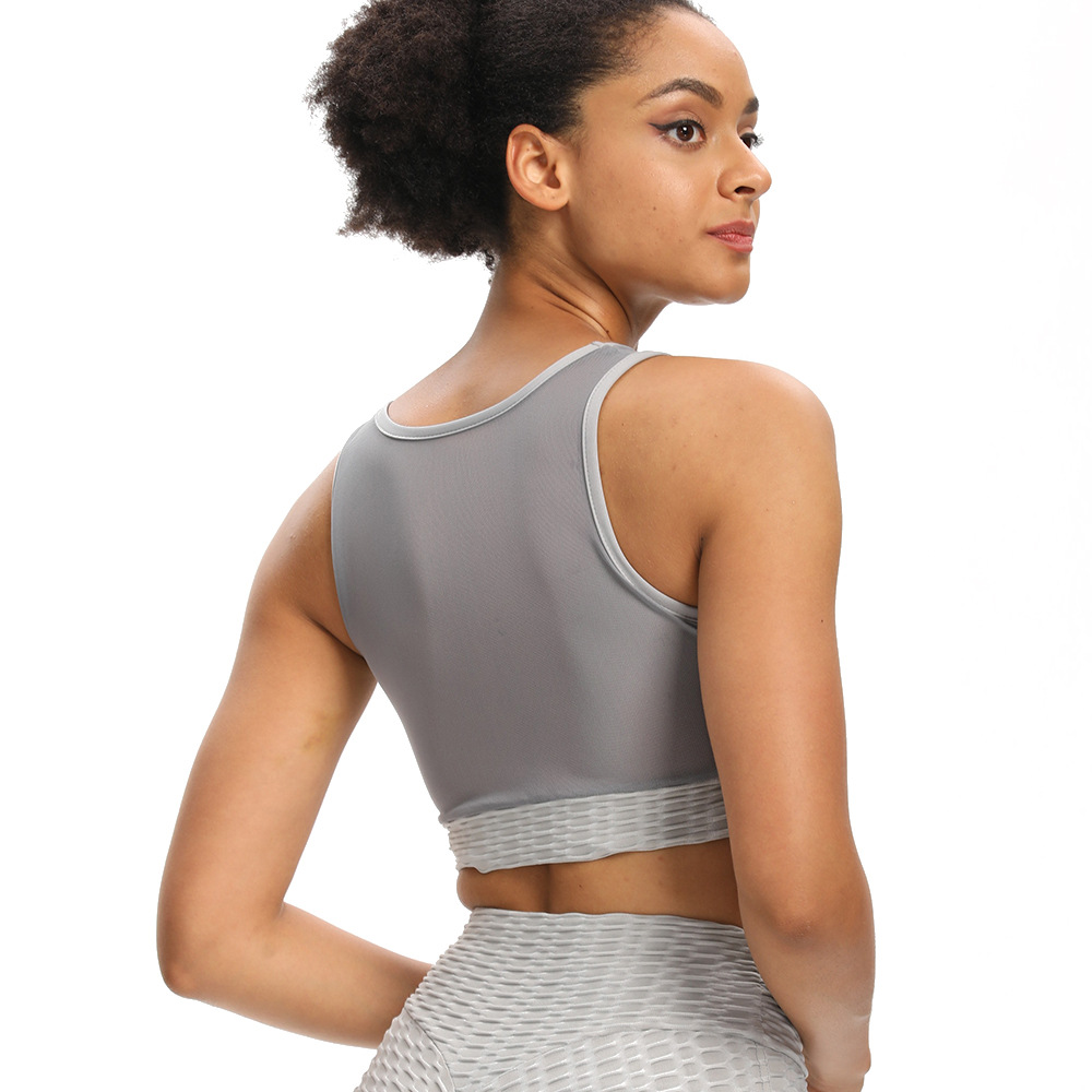 Title 1, Mesh Jacquard Sexy Beauty Back Gathered Yoga Vest